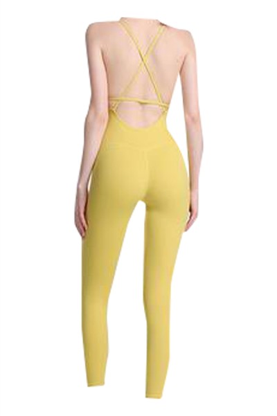 SKTF058 manufacture trousers all-in-one tight-fitting sportswear design cross-shoulder strap aerial yoga tight-fitting sportswear supplier of tight-fitting sportswear back view